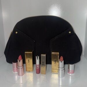 Yves Saint Laurent cosmetic bag and Lipstick Collection
